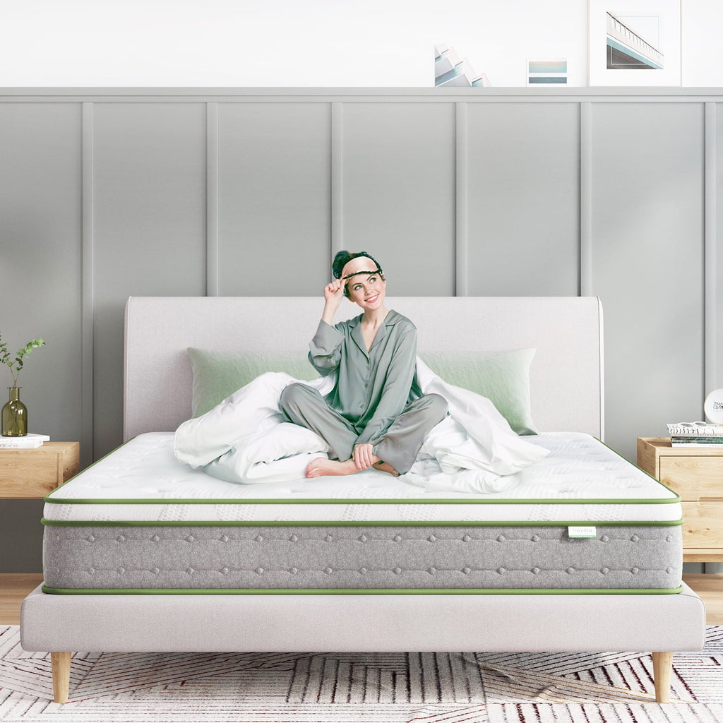 10'' Pocket Spring Hybrid Mattress in a Box for Cool Sleep. Queen Size Mattress