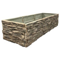 Landecor Raised Garden Bed Tan/Brown Ledgestones Composite Polyurethane Natural Look Stone Garden Planter Box (4-Pack)