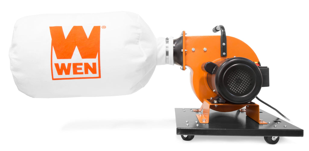 WEN 7.4 - Amp Rolling Dust Collector with Induction Motor, 15 - Gallon Bag and Optional Wall Mount
