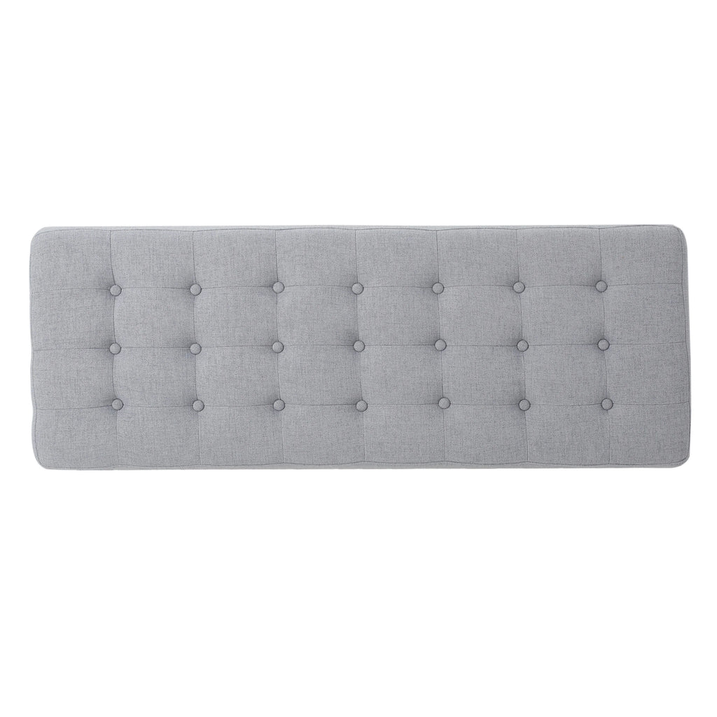 44.75" Mid - Century Tufted Bench - Solid Birch Legs - Plush Polyester Blend - 17" Height, 19.62 lb