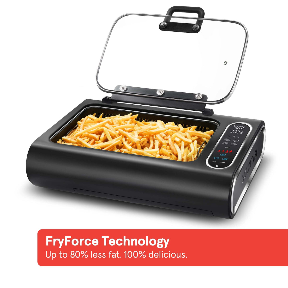 FoodStation Indoor Smokeless Grill with Guided Cooking. Black