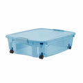 36.5qt Underbed Locking Lid with 360 Degree Swivel Wheels - Blue