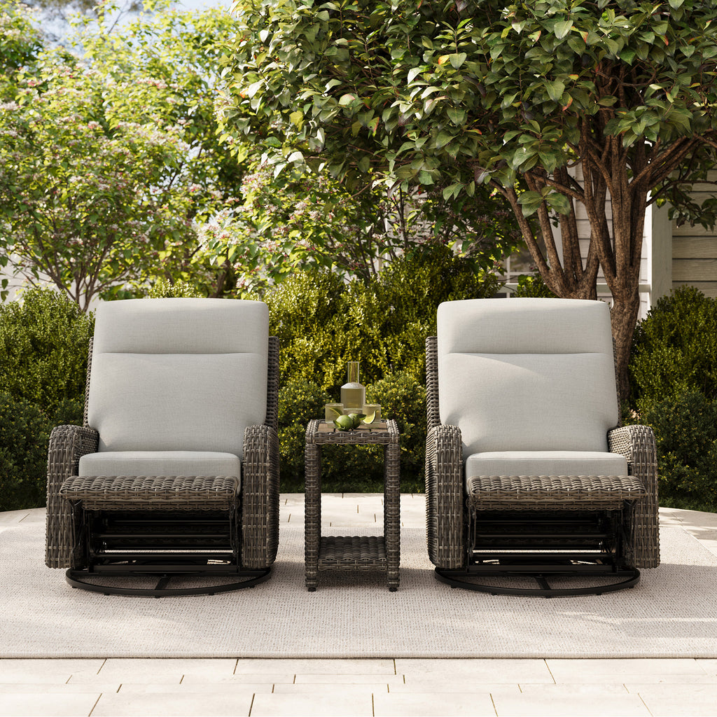 Thomasville Elko 3 - Piece Outdoor Swivel Glider Recliner Set