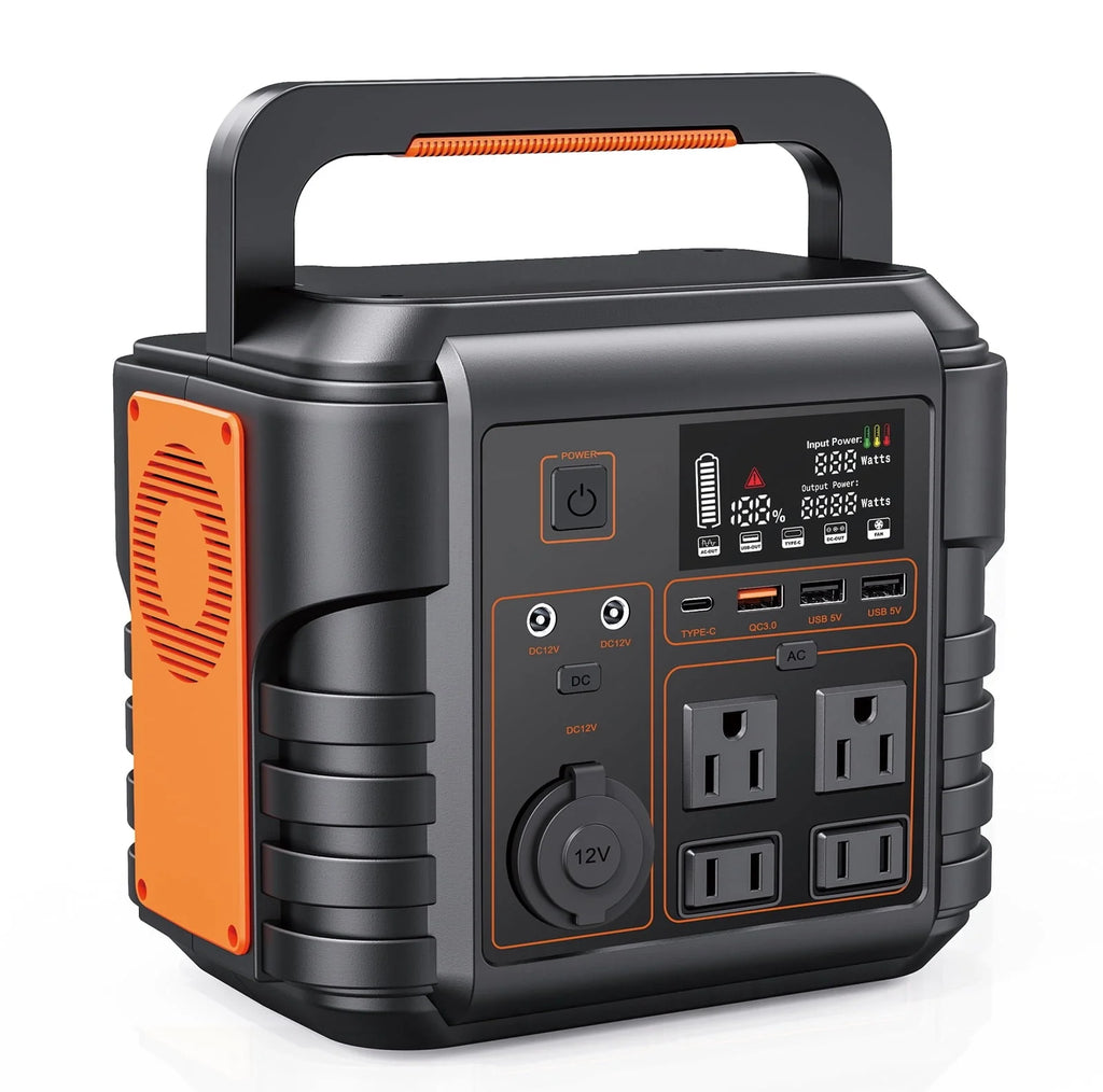 Prymax Portable Power Station 300W (Peak 600W), Solar Generator, Backup Battery Supply W/ AC Outlet for Home Blackout, Camping, Travel, CPAP