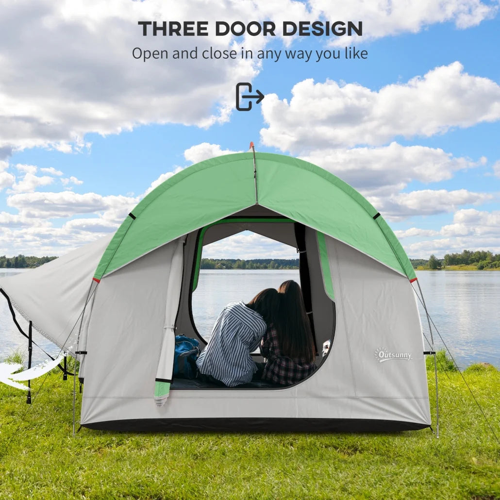 SUV Camping Tent, 2000mm Waterproof Truck with 3 Doors and Mesh Window, Car Camping Tailgate Tent for 5 - 6 Person Camping, Outdoor Travel, Mountaineering, Fishing, Wild Survival, Blue