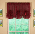 Emelia Sheer Burgundy Fan Valance, Red