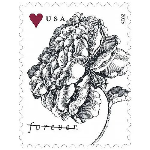 Forever Stamps 2015 Vintage Rose – Wedding Invitation & Love Celebration. First-Class Postage