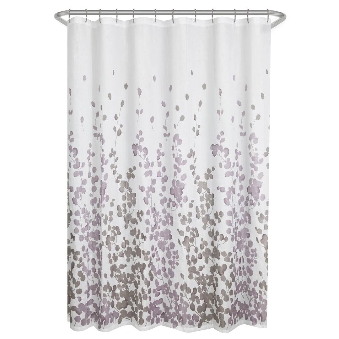 Winston Porter Thad Printed Faux Silk Single Shower Curtain Green