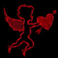 Northlight 17" Lighted Cupid with Heart Valentine's Day Window Silhouette Decoration - Red