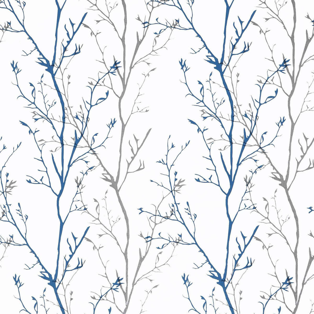 Melwod Grey Blue Tree Branches Peel and Stick Contact Paper 17.7" x 118" Modern Tree Branch Removable Wallpaper Natural Wall Pap