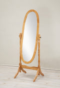 Roundhill Furniture Traditional Queen Anna Style Wood Floor Cheval Mirror Oak Finish