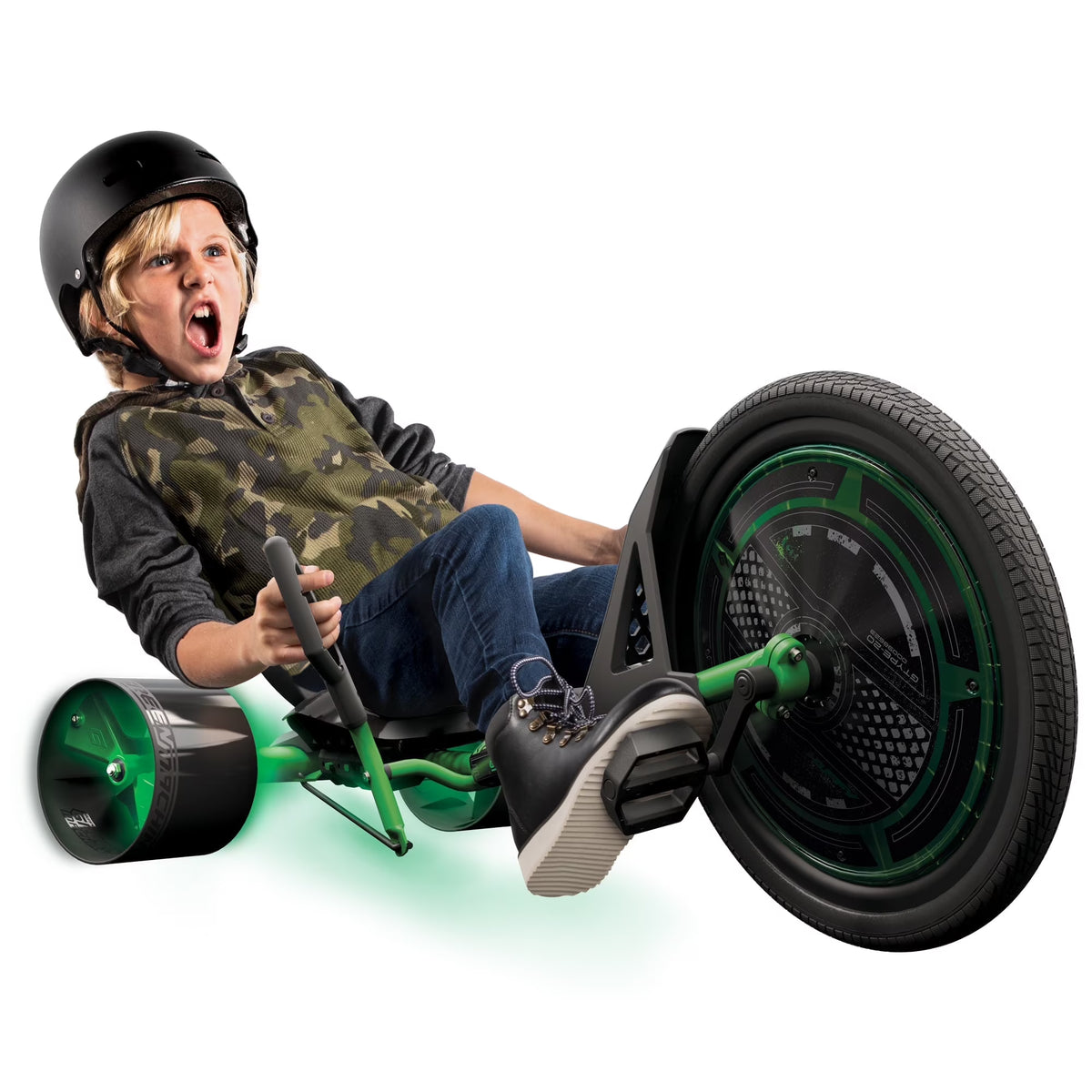Huffy 20" Green Machine Drift Trike, Fits Riders Ages 8+ Years, Drift and Spin, Green/Black, Unisex, Kids