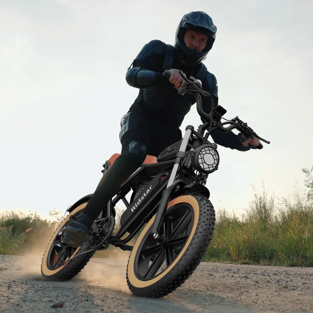 Ridstar Electric Biycle for Adults, 1200W 32MPH, 48V 20AH Electric Dirt Bike, 20" Fat Tire 7 Speed Mountain Bike UL2849