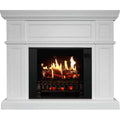 MagikFlame Electric Fireplace with Mantel - Artemis White - 30 Flames, Large, Freestanding, 5,200 BTU Heater, Crackling Log Sound, Bluetooth, App -