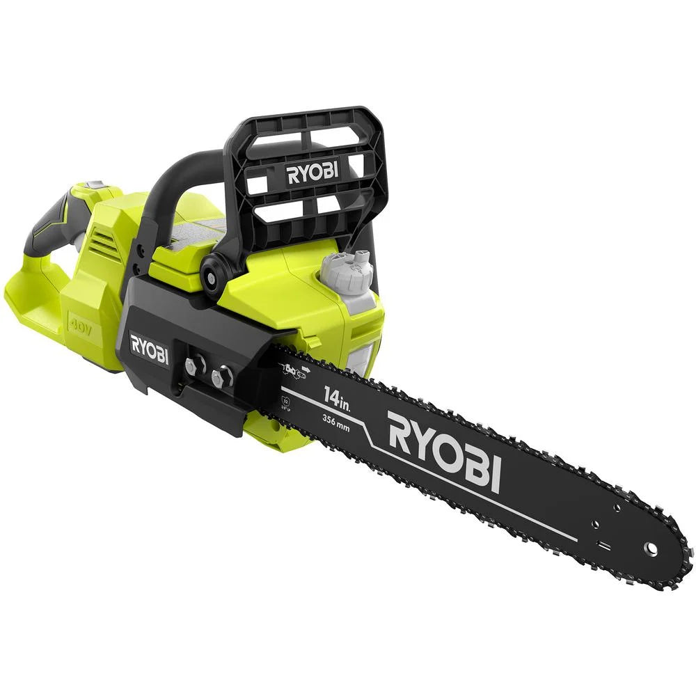 Ryobi 14" 40V Battery Powered Chainsaw, Brushless Motor for Gas - Like Power