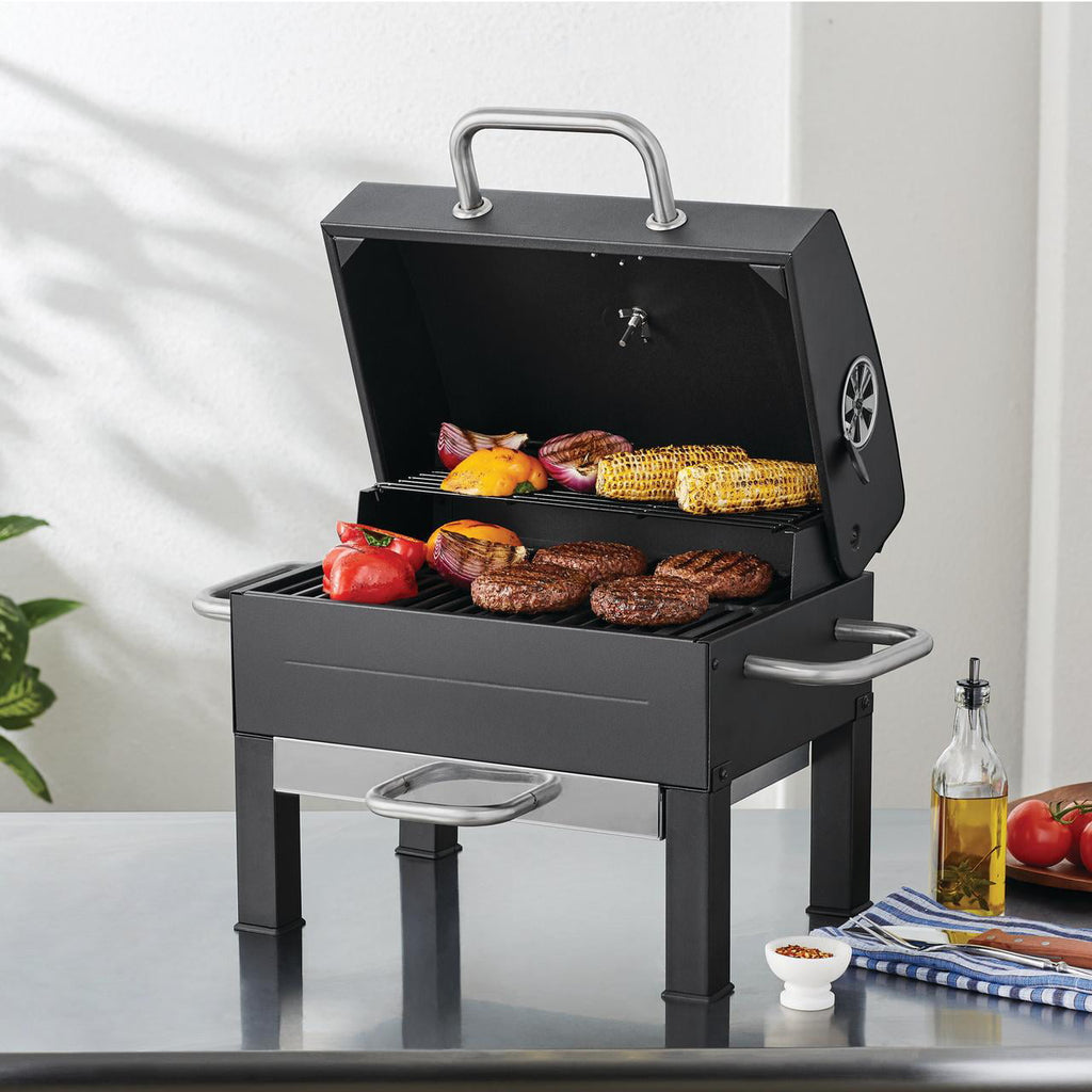 Grill Premium Portable Charcoal Grill. Black and Stainless Steel