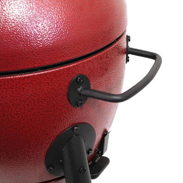 Akorn Jr. 14 In. Portable Kamado Charcoal Grill in Red