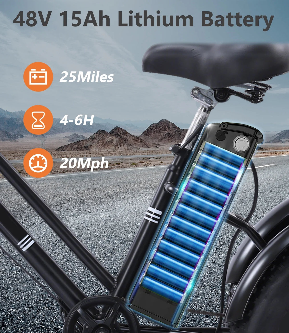 YEBEI Electric Tricycle for Adults Folding E - Trike Motorized Tricycle Electric 3 Wheels Trike Powerful 500W Motor Electric Tricycle 48V15AH Lithium Battery Max 20MPH 20*4.0" Fat Tire Orange