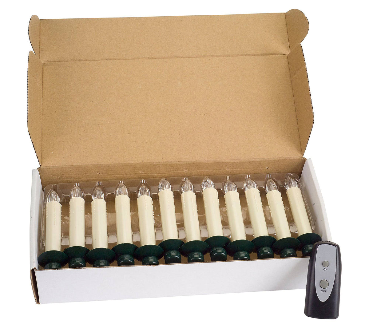 Tree Taper Candle (Set of 12) with Remote 5.5"H Plastic