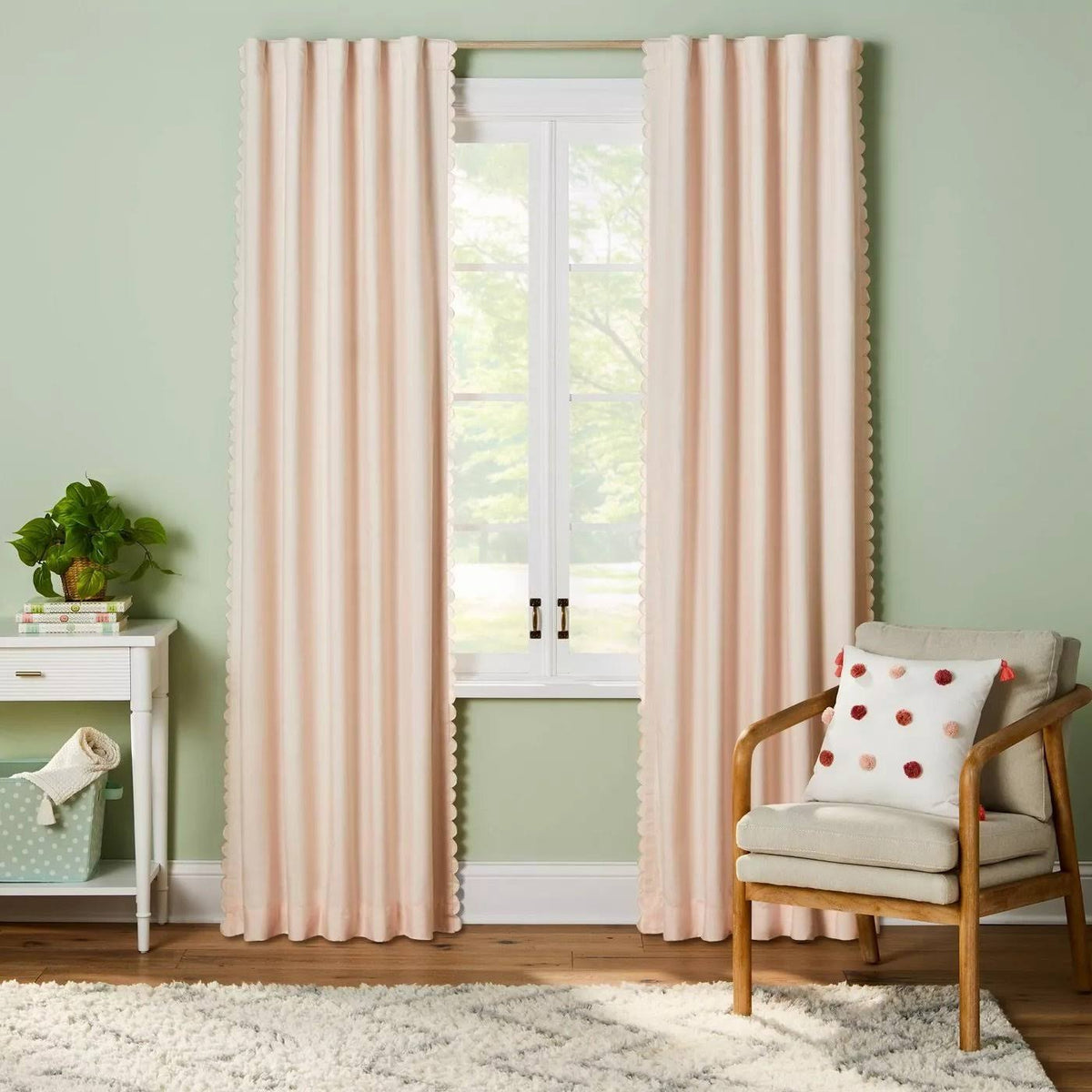 84" Scallop Blackout Kids' Panel Pink - Pillowfort