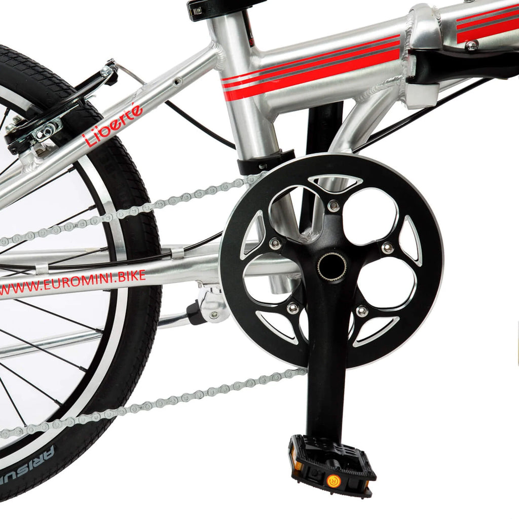 Zizzo Liberte 8 - Speed 20" Wheel, Aluminum Folding Road Bicycle for All Genders, Silver and Red