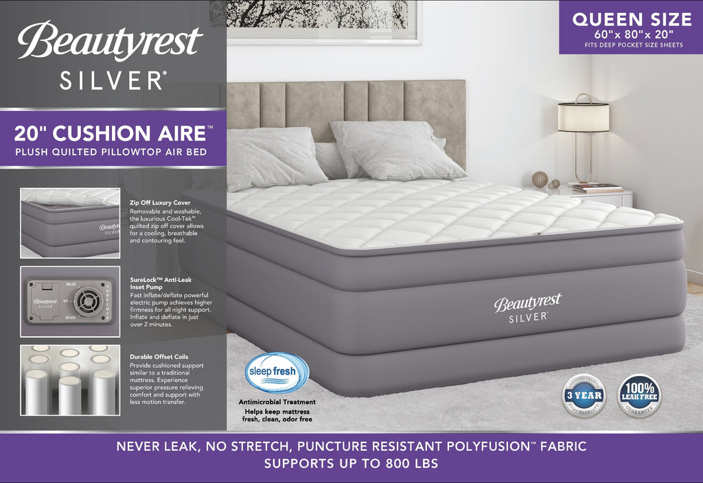 Cushion Aire 20 Queen Air Mattress with Built-in Pump