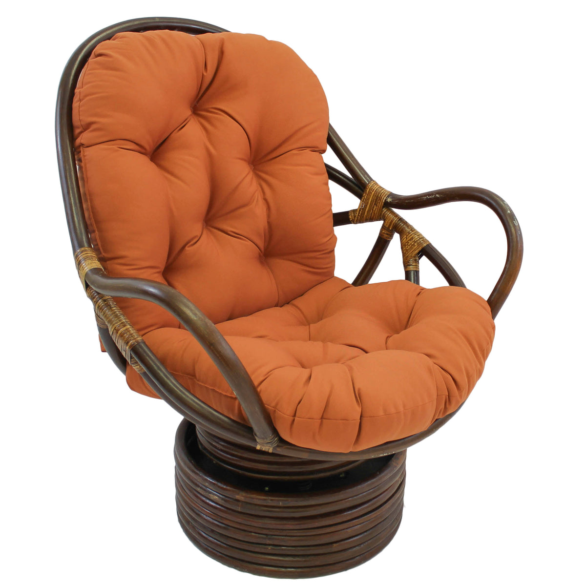 Blazing Needles 48"x24" Solid Twill Swivel Rocker Cushion, Spice