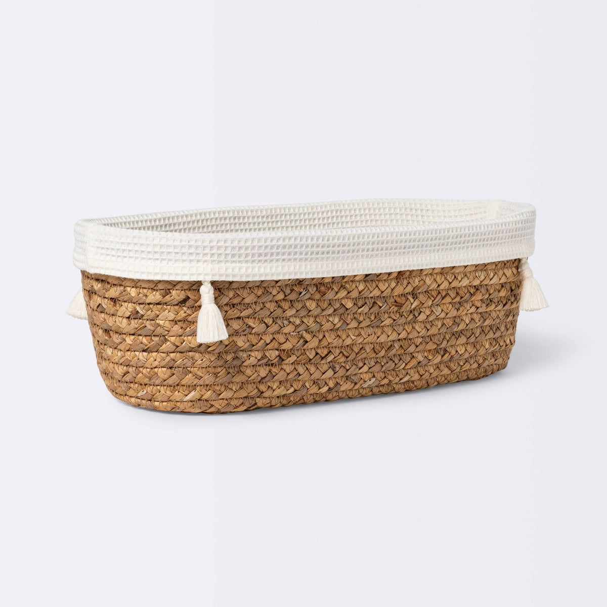 Cloud Island Natural Weave Oval Storage Bin with Waffle Weave Liner - Cream - Each