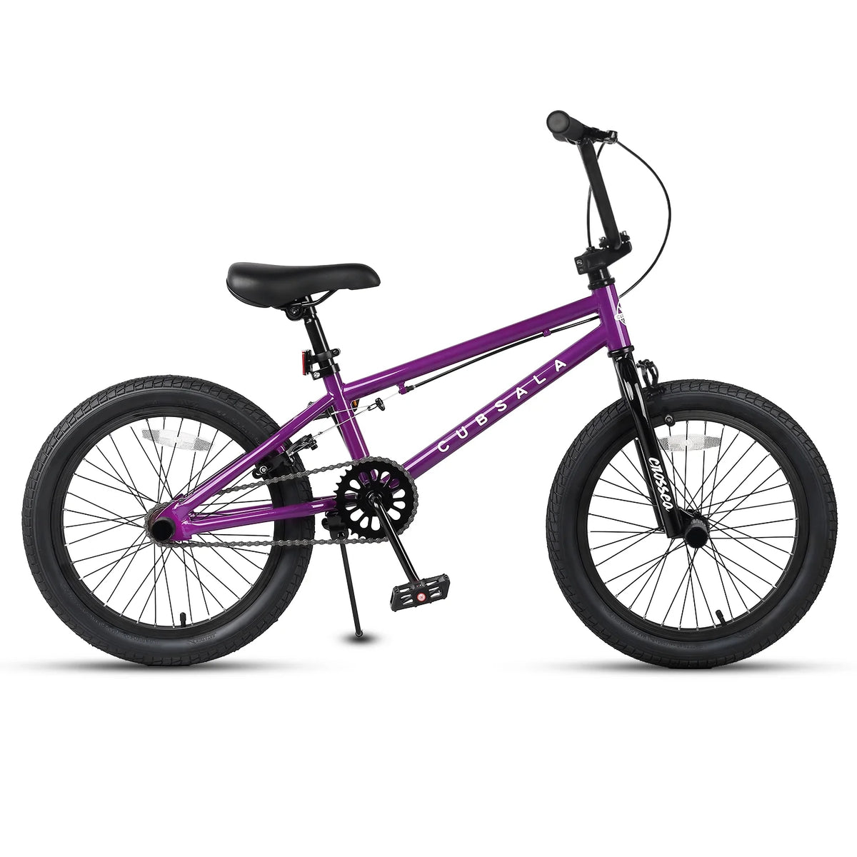 Cubsala 20 in Kids BMX Bike Freestylefor Age 6 - 14 Years Old Boys Girls with 4 Pegs, Black with Red Tires