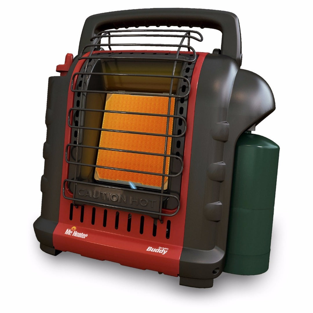 Mr. Heater F232000 Portable Buddy Heater with Brass Tank Refill Adapter Bundle