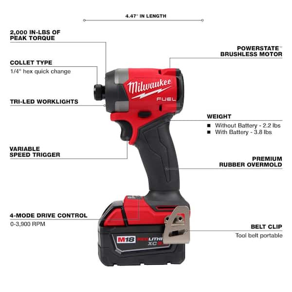 M18 FUEL 18 - Volt Lithium - Ion Brushless Cordless Hammer Drill and Impact Driver Combo Kit with 8.0 Ah High Output Battery
