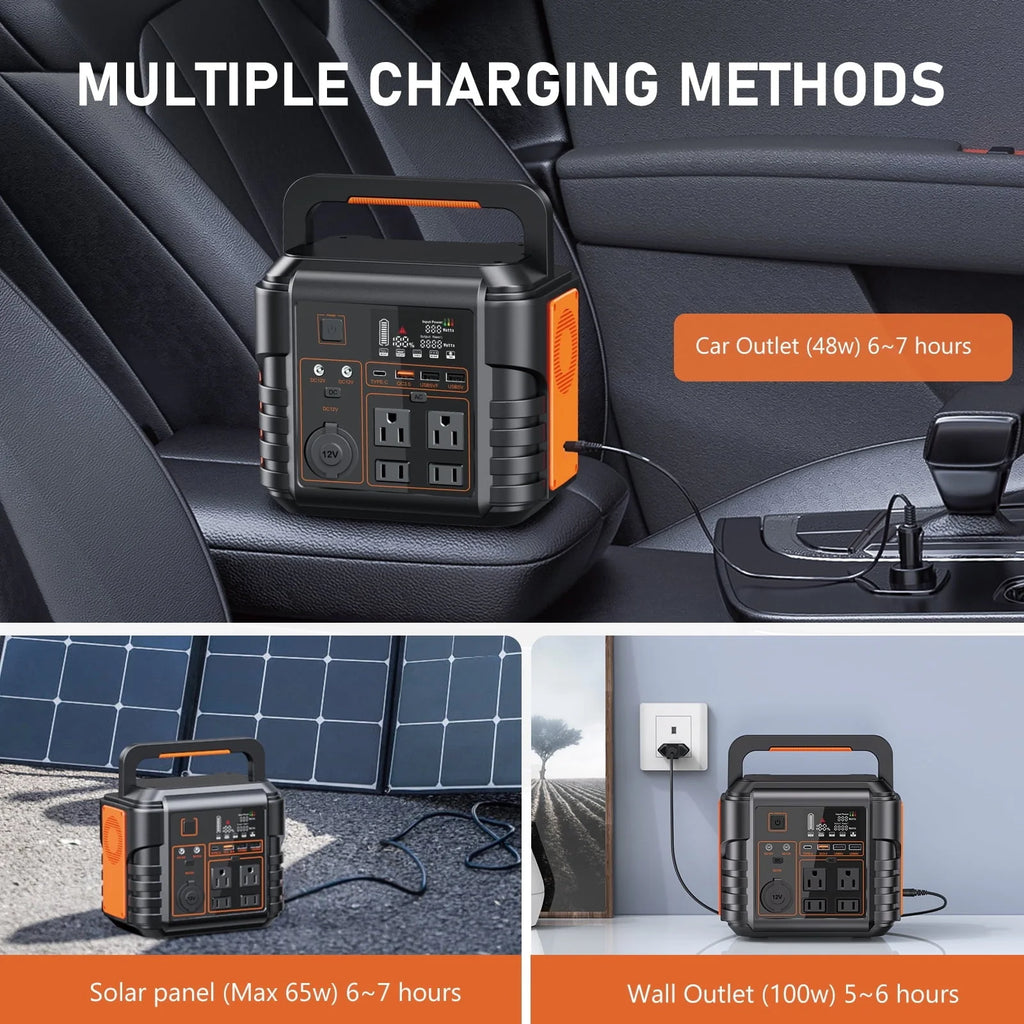 Prymax Portable Power Station 300W (Peak 600W), Solar Generator, Backup Battery Supply W/ AC Outlet for Home Blackout, Camping, Travel, CPAP