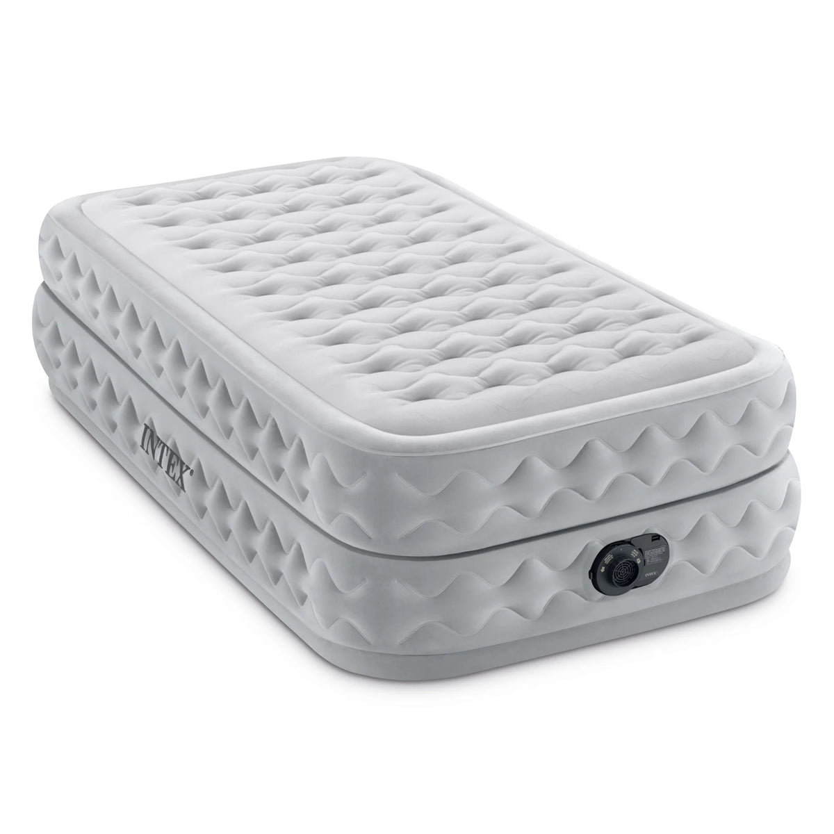 Open Box Intex Supreme Air Flow Fiber Tech Air Mattress W/ Built in Pump, Twin