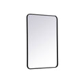 Sabine Metal Rounded Rectangle Wall Mirror Finish: Black, Size: 36'' H x 24'' W