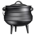 Bruntmor Pre - Seasoned Cast Iron Cauldron - Bruntmor African Potjie Pot with Lid - 3 Legs for Even Heat Distribution - Camping Dutch Oven Cookware for Over - the - Fire Cooking - 10 Quarts, X - Large