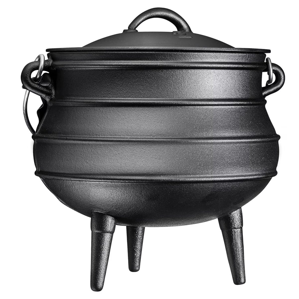 Bruntmor Pre - Seasoned Cast Iron Cauldron - Bruntmor African Potjie Pot with Lid - 3 Legs for Even Heat Distribution - Camping Dutch Oven Cookware for Over - the - Fire Cooking - 10 Quarts, X - Large