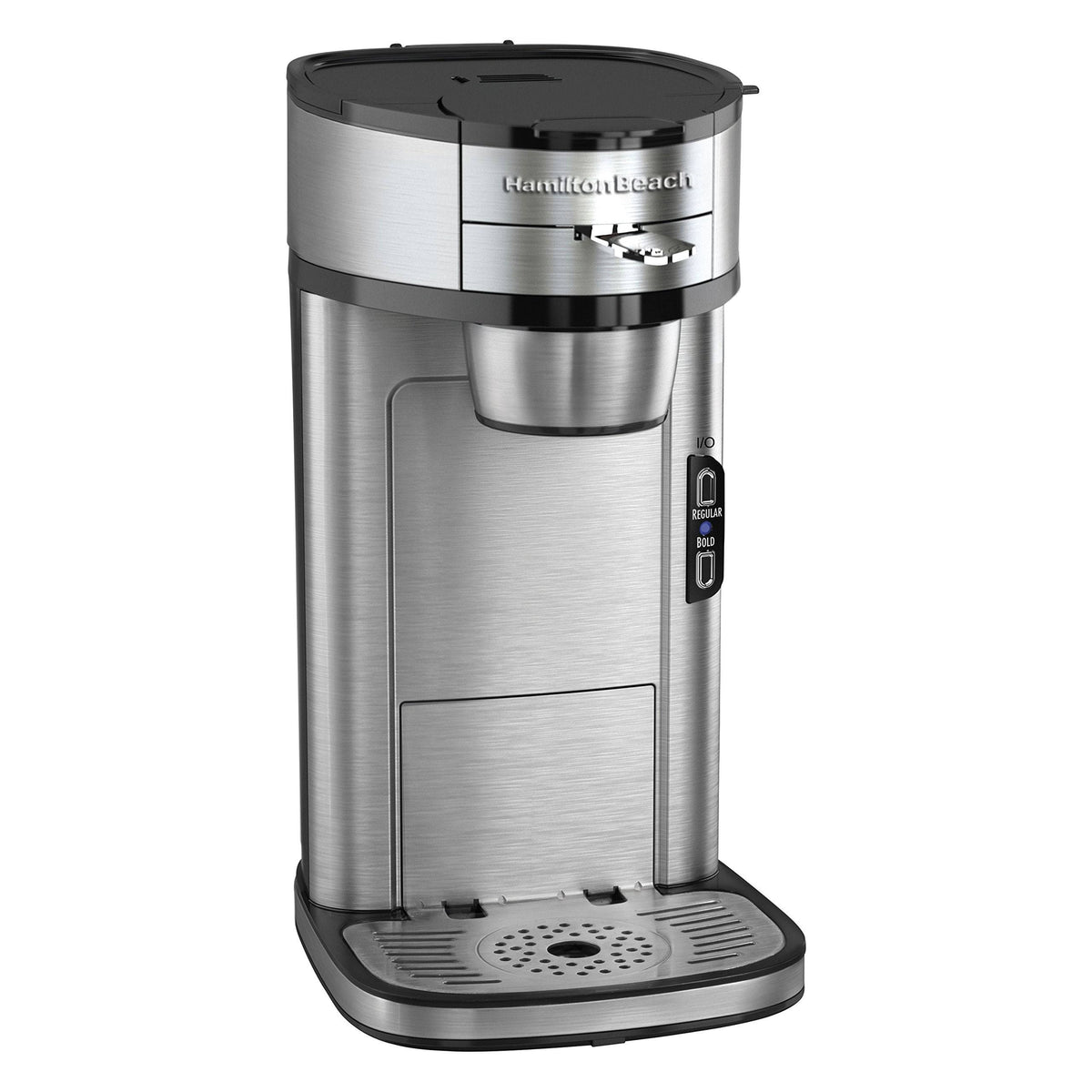 Hamilton Beach Scoop Single Serve Coffee Maker, Fast Brewing, Stainless Steel (49981A)