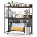 Tangkula Multipurpose 2-Tier Desk Hutch with Pegboard