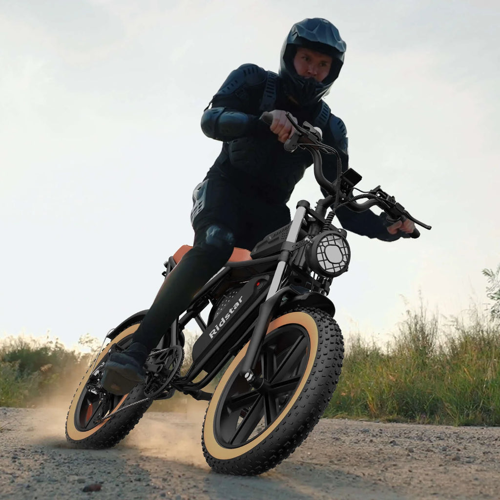 Ridstar Electric Biycle for Adults, 1200W 32MPH, 48V 20AH Electric Dirt Bike, 20" Fat Tire 7 Speed Mountain Bike UL2849