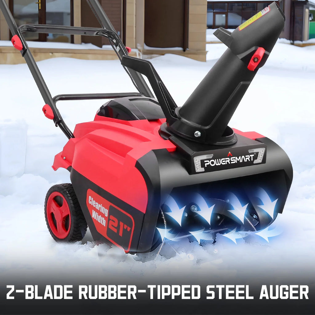 Powersmart 80V 21" Cordless Snow Blower, with 2 Batteries and Charger