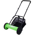 14 - Inch Push Reel Lawn Mower, 5 - Blade with Grass Catcher, Adjustable Height, Manual, Green