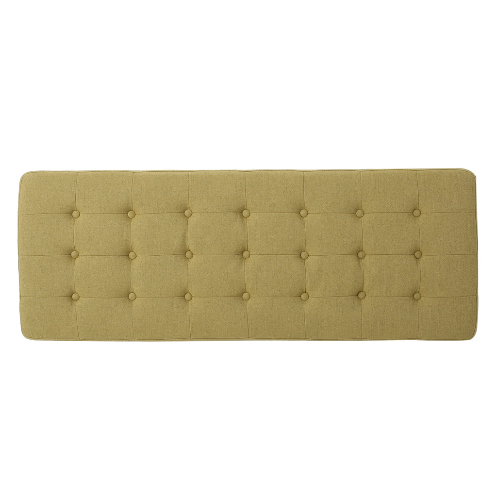 44.75" Mid - Century Tufted Bench - Solid Birch Legs - Plush Polyester Blend - 17" Height, 19.62 lb