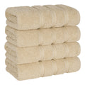 American Soft Linen 4 Piece 100% Turkish Cotton Hand Towel Set - Sand Taupe