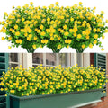 TEMCHY 24 Bundles Outdoor Artificial Fake Flowers No Fade UV Resistant Faux Plastic Plants for Hanging Planter Patio Yard Wedding Indoor Home Kitchen