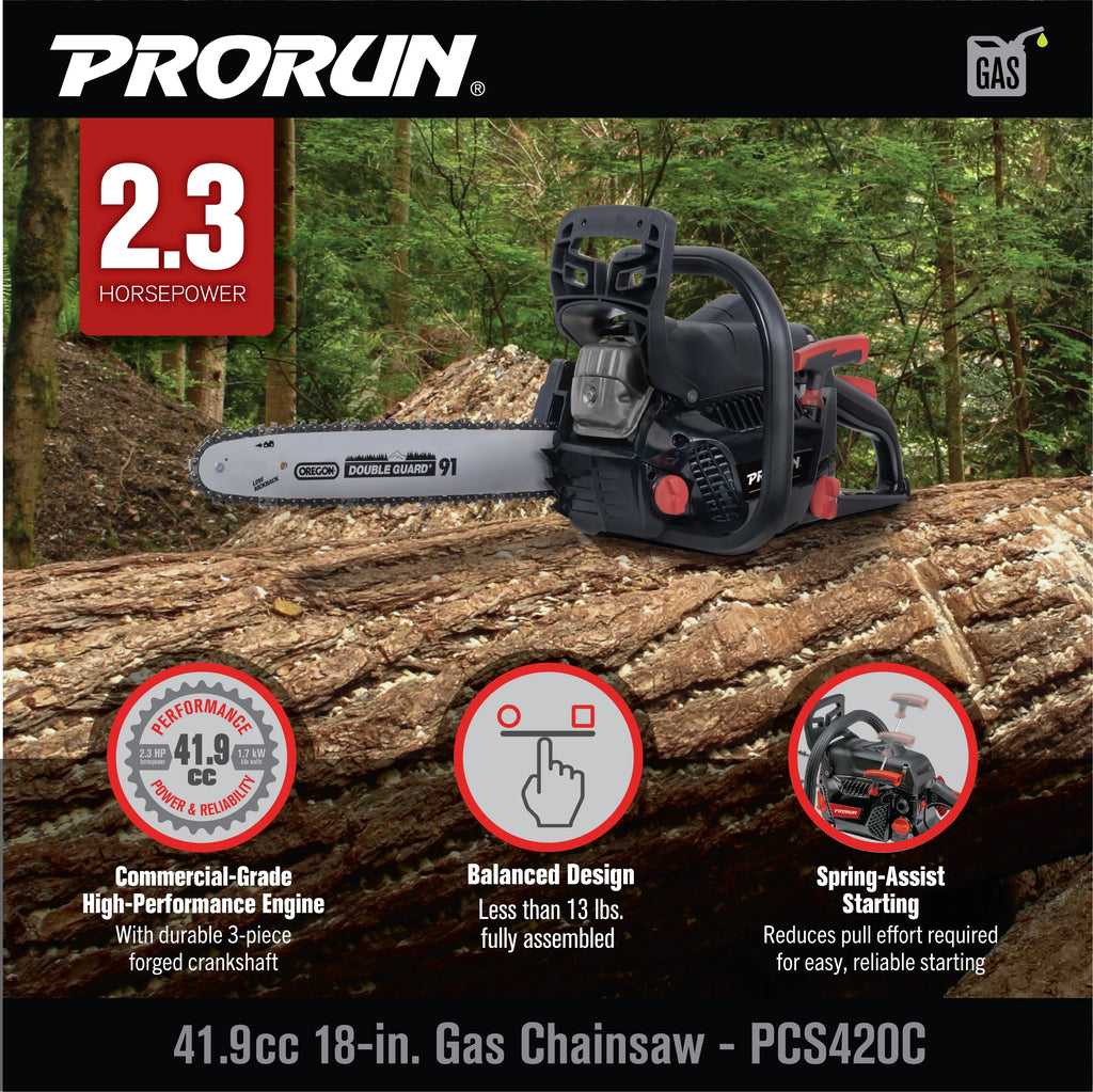 Prorun 18 - In. 42.0cc 2 - Cycle Gas - Powered Chainsaw