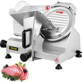 VEVOR Commercial Meat Slicer, 240W Electric Deli Food Slicer, 1200RPM Meat Slicer with 8'' Chromium-Plated Steel Blade, 0-12mm