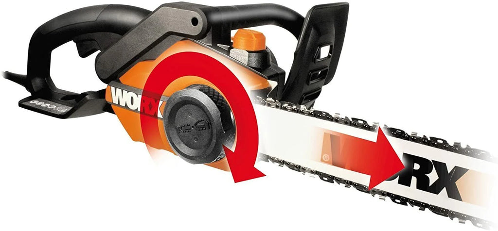 Worx WG304.2 18in 15 Amp Electric Chainsaw with Auto - Tension, Chain Brake