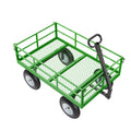 KFFKFF Mesh Steel Garden Cart 1200 lb, 43.3 x 29.5 " Heavy Duty Utility Wagon Cart, Pullable Metal Garden Trolley with 13' All-Terrain Tires, Removable Mesh Sides, 180swiveling Handle (Green)