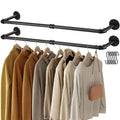 Greenstell Clothes Rack, 36.2 inch Industrial Pipe Wall Mounted Garment Rack, Space-Saving, Heavy Duty Detachable Garment Bar, Multi-Purpose Hanging