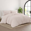 Merit Linens Premium Ultra Soft 3 Piece Rugged Stripes Duvet Cover Set - Blush - Full - Queen